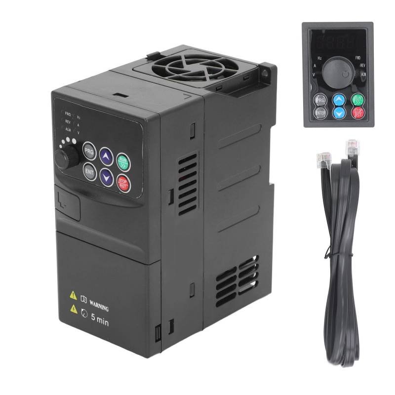 TOOLSGO 3.7 Kw Vektor-Frequenzumrichter 3-Phasiger Variabler Antrieb 320–460 V Eingang 0–380 V Ausgang Mit Externem Controller 1.5 M Kabel Schnelle WäRmeableitung von TOOLSGO