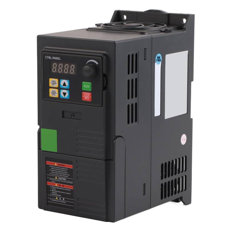 TOOLSGO Einphasen-Eingang 3-Phasen-0‑240V-Ausgang Universeller Vektorinverter 0.75KW Frequenzumrichter mit RS 485 Bremsmodul für Kleinmotoren von TOOLSGO