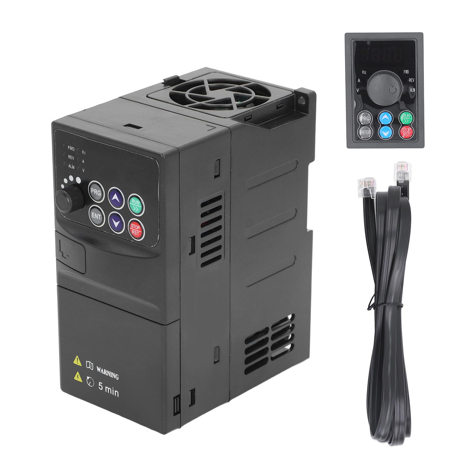 TOOLSGO VFD-Wechselrichter 3-phasig 5.5kW 320 bis 460V Eingang 0 bis 380 V Ausgang Frequenzumrichter mit variabler Frequenz Steuerumrichter mit 1.5 m Kabel für Förderbänder Aufzüge von TOOLSGO