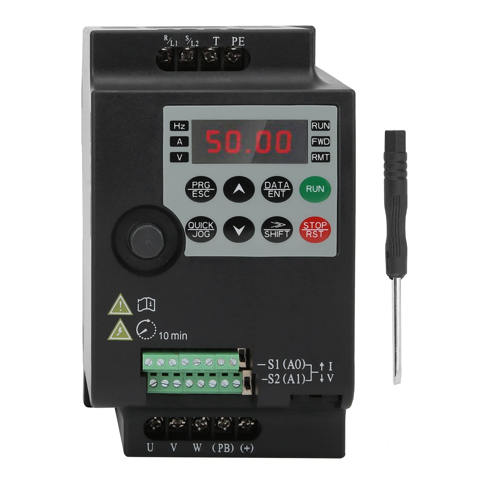 TOOLSGO Vektor-Frequenzumrichter V F-Steuerung PID Automatische Anpassung Elektronische Komponente für CNC-Fräser Fräsen Graviermaschine (SC100-0R7G-2SB einphasig AC220-240V) von TOOLSGO