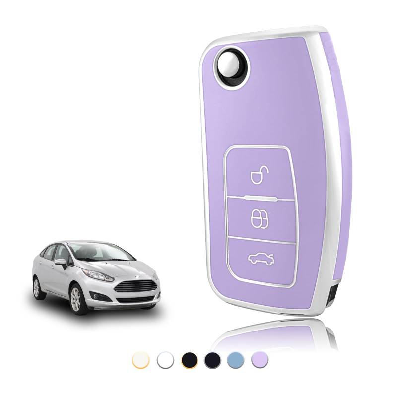 TOOMUME Schlüsselhülle TPU, Autoschlüssel Hülle Passt für Ford Fiesta Focus Mondeo Tourneo Ecosport Galaxy Kuga Falcon Fusion Escort Ka B-Max, Schlüsselcover Schutz Schlüsselgehäuse - Flip Key von TOOMUME