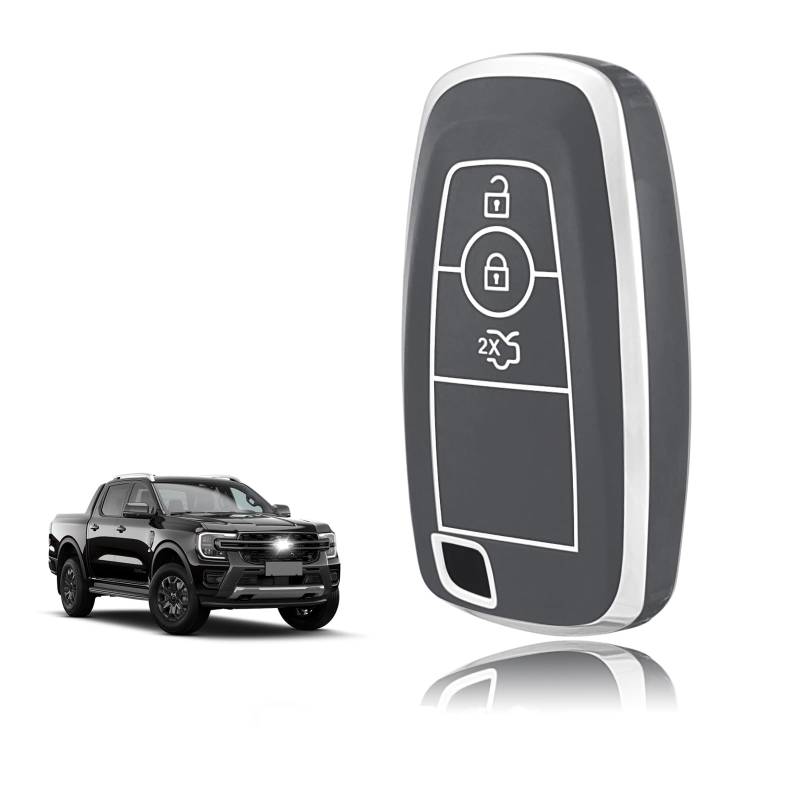 TOOMUME Schlüsselhülle TPU, Autoschlüssel Hülle Passt für Ford Ranger Raptor Mondeo Mustang Edge Ecosport Custom Kuga Fiesta Focus Transit S-Max, Schlüsselcover Schutz Schlüsselgehäuse - Smart Key von TOOMUME