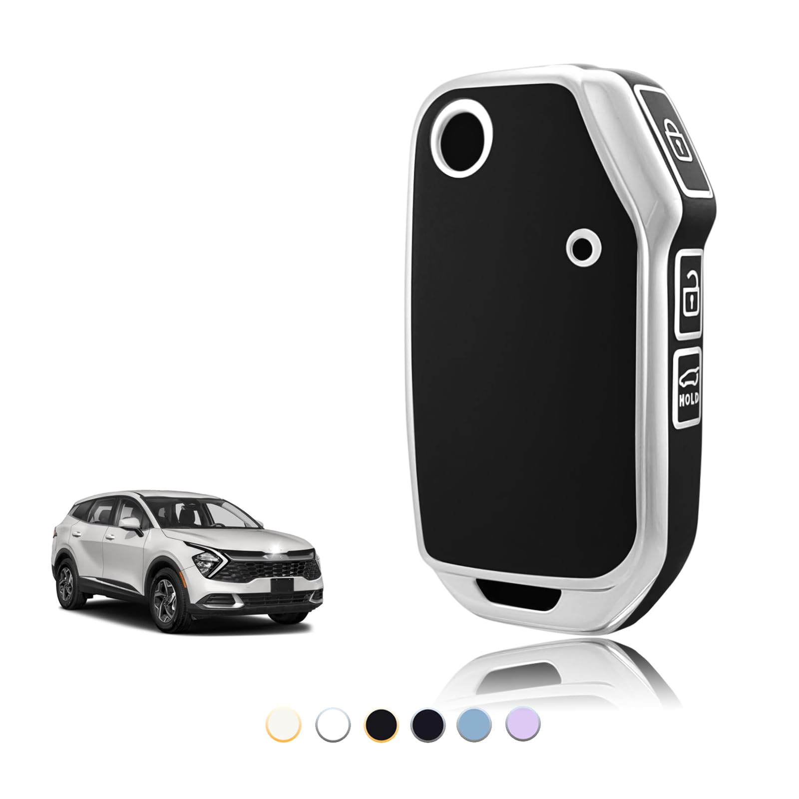 TOOMUME Schlüsselhülle TPU, Autoschlüssel Hülle Passt für Kia Sportage R GT MK5 Stinger GT Sorento Picanto Ceed CD Proceed XCeed Cerato Forte, Schlüsselcover Schutz Schlüsselgehäuse - Flip Key von TOOMUME