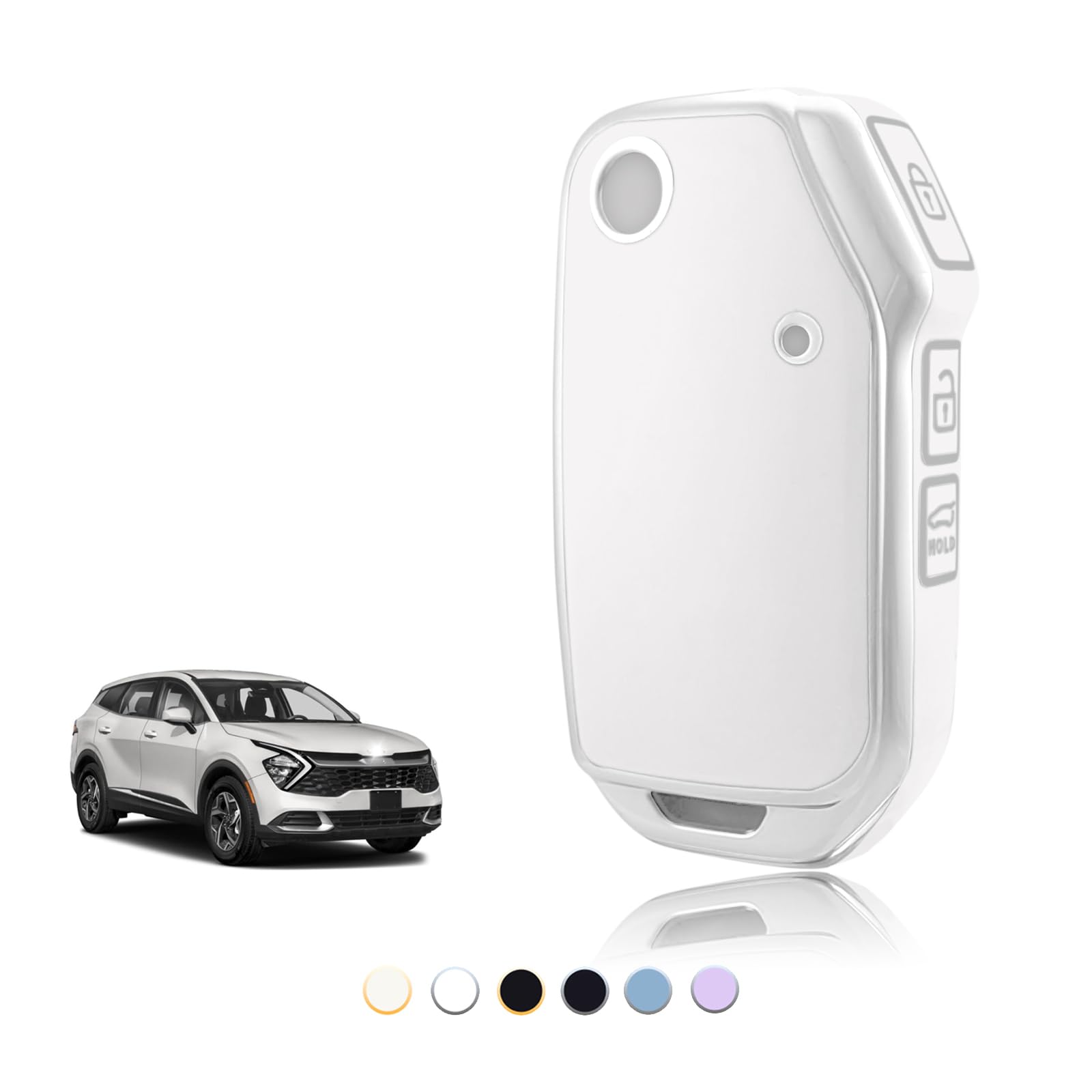 TOOMUME Schlüsselhülle TPU, Autoschlüssel Hülle Passt für Kia Sportage R GT MK5 Stinger GT Sorento Picanto Ceed CD Proceed XCeed Cerato Forte, Schlüsselcover Schutz Schlüsselgehäuse - Flip Key von TOOMUME