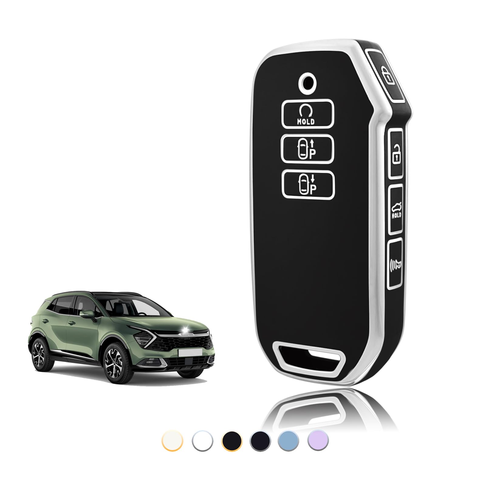 TOOMUME Schlüsselhülle TPU, Autoschlüssel Hülle Passt für Kia Sportage R QL NQ5 GT-Line Grand Sorento 4 MQ4 Ceed CD Sportswagon Optima NIRO EV6, Schlüsselcover Schutz Schlüsselgehäuse - Smart Key von TOOMUME