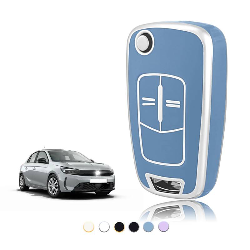 TOOMUME Schlüsselhülle TPU, Autoschlüssel Hülle Passt für Opel Vauxhall Astra Antara Agila Corsa Cascada Insignia Mokka Meriva Tigra Vectra Zafira, Schlüsselcover Schutz Schlüsselgehäuse - Flip Key von TOOMUME