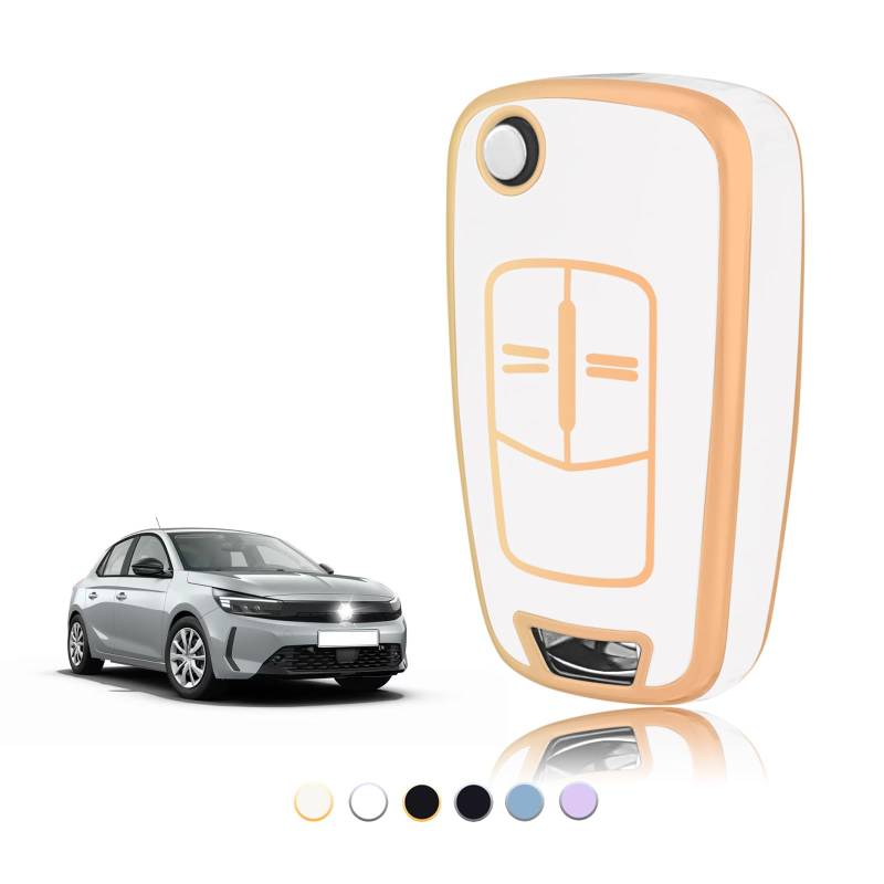 TOOMUME Schlüsselhülle TPU, Autoschlüssel Hülle Passt für Opel Vauxhall Astra Antara Agila Corsa Cascada Insignia Mokka Meriva Tigra Vectra Zafira, Schlüsselcover Schutz Schlüsselgehäuse - Flip Key von TOOMUME