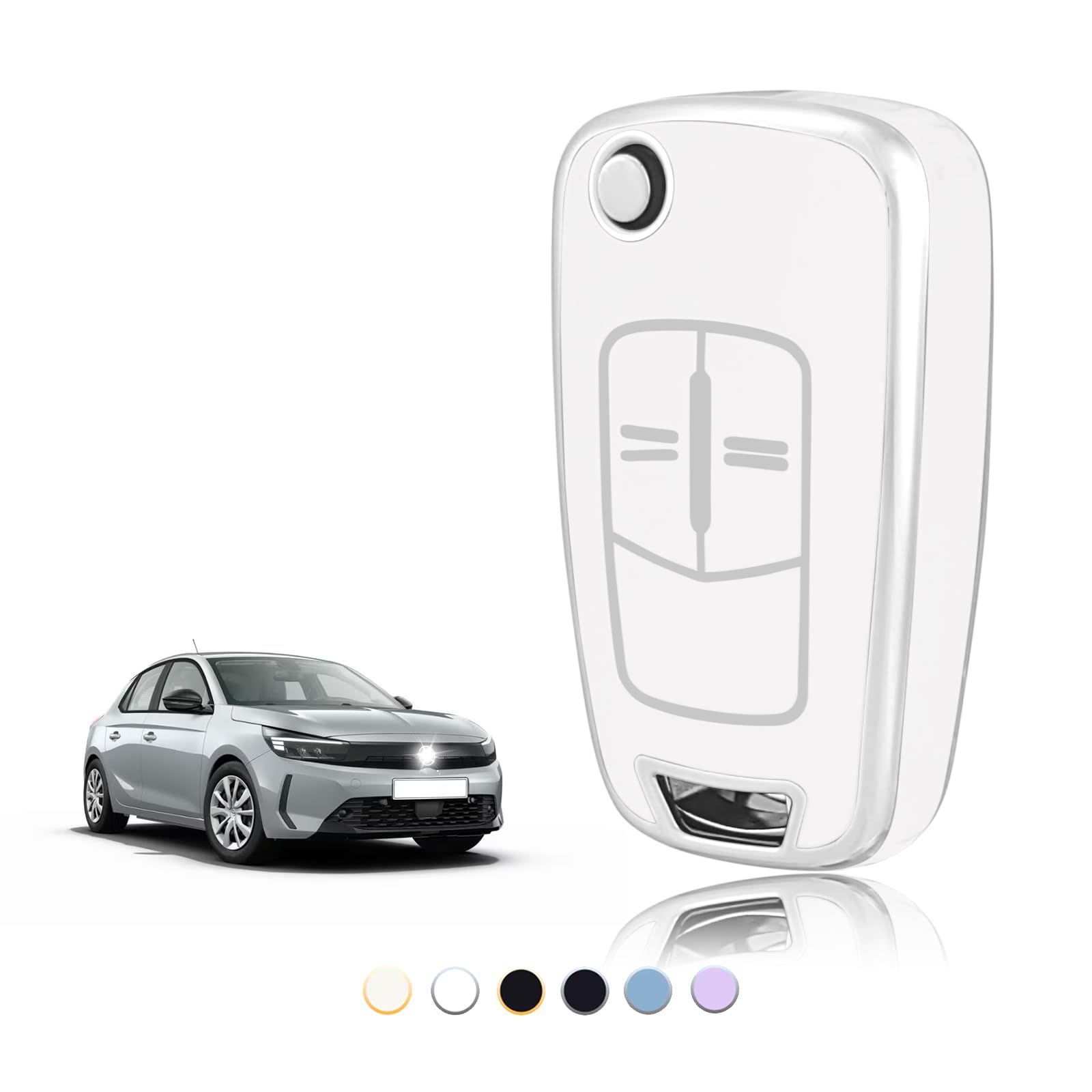 TOOMUME Schlüsselhülle TPU, Autoschlüssel Hülle Passt für Opel Vauxhall Astra Antara Agila Corsa Cascada Insignia Mokka Meriva Tigra Vectra Zafira, Schlüsselcover Schutz Schlüsselgehäuse - Flip Key von TOOMUME