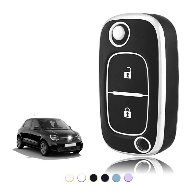 TOOMUME Schlüsselhülle TPU, Autoschlüssel Hülle Passt für Renault Trafic Twingo Kangoo Megane Clio Captur Modus Master Wind Smart Forfour Fortwo, Schlüsselcover Schutz Schlüsselgehäuse - Flip Key von TOOMUME