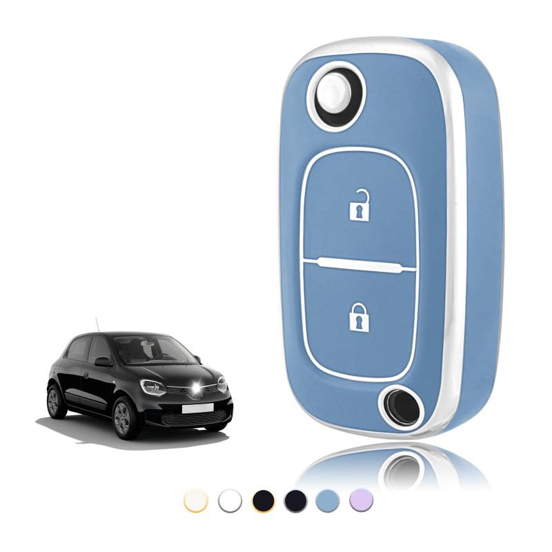 TOOMUME Schlüsselhülle TPU, Autoschlüssel Hülle Passt für Renault Trafic Twingo Kangoo Megane Clio Captur Modus Master Wind Smart Forfour Fortwo, Schlüsselcover Schutz Schlüsselgehäuse - Flip Key von TOOMUME