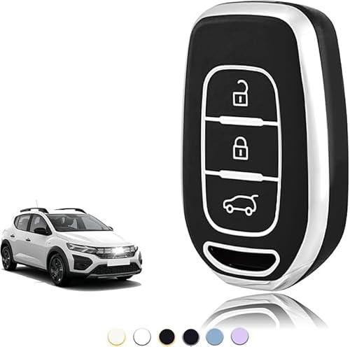 TOOMUME Schlüsselhülle TPU, Autoschlüssel Hülle Passt für Renault Twingo Kangoo Clio Symbol Kwid Dacia Logan Sandero Stepway Duster Dokker, Schlüsselcover Schutz Schlüsselgehäuse - Smart Key von TOOMUME