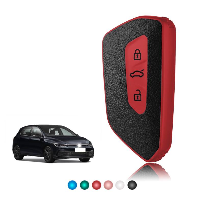 TOOMUME Schlüsselhülle TPU Lederstruktur, Autoschlüssel Hülle Schlüsselcover Passt für VW Volkswagen Cupra Formentor Born Golf 8 Seat Leon MK4 Ibiza Ateca Skoda Kodiaq Fabia Enyaq Octavia von TOOMUME