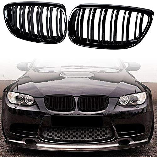 TOOWGM 2 Stück Frontstoßstange Nieren Twin Fins Sport Grill Grill für BMW E92 E93 M3 2006–2009 08–13 3-Serie M3(E92/E93) 07–10 E92 2D Coupe (schwarz) von TOOWGM