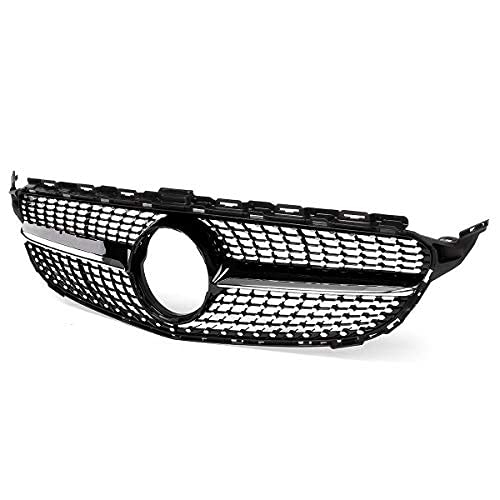 TOOWGM Diamond Style W205 Kühlergrill für Mercedes Benz C-Klasse W205 C200 C250 C300 C350 2015–18 ohne Kamera (schwarz) von TOOWGM