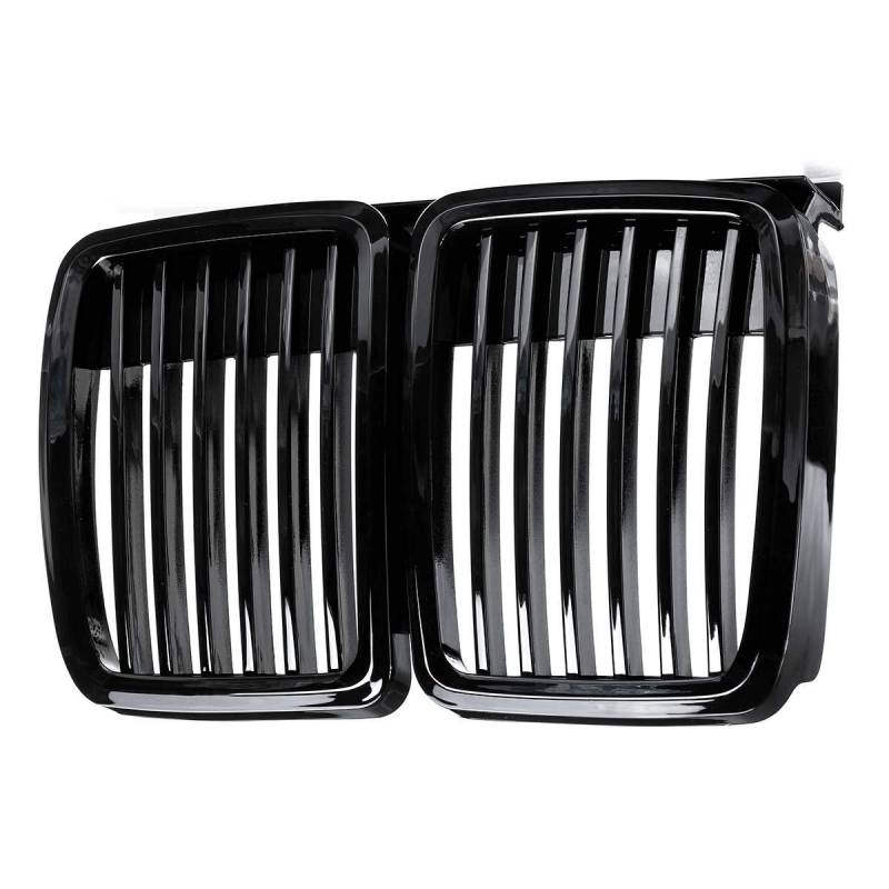 TOOWGM Kühlergrill für BMW E30 Limousine/Cabrio 1982–1994, glänzend, Schwarz, 1 Lamellen-Leiste, 1 Paar von TOOWGM