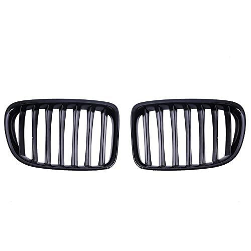 TOOWGM Kühlergrill für BMW E84 X1 2010 2011 2012 2013 2014 2015, glänzend, Schwarz von TOOWGM