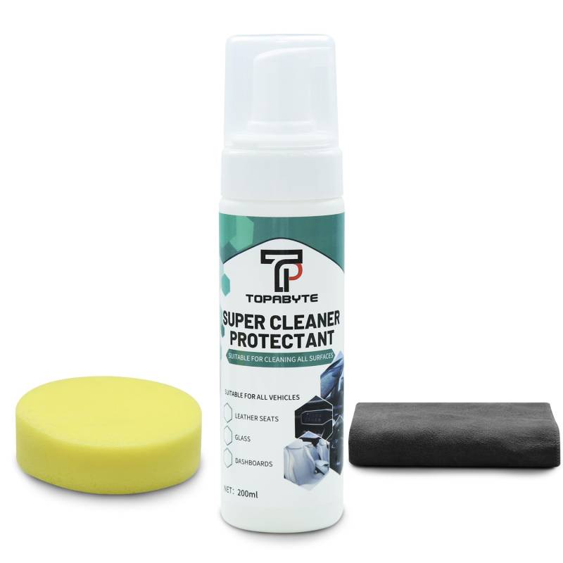 TOPABYTE Innenraumreiniger Multi Interior Cleaner AutoInnenReiniger Profi Cockpitpflege Auto Reinigungsset Mikrofasertuch Leder Reinigung & Pflege Autoreinigung für alle Oberflächen von TOPABYTE