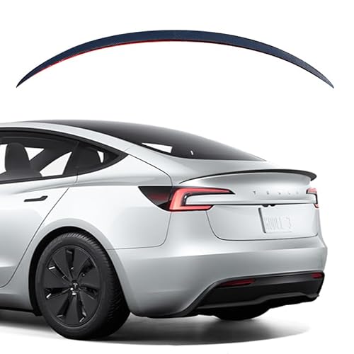 TOPABYTE Real Carbonfaser Spoiler für Tesla Model 3 Highland 2024 Hecklippenstamm Spoiler Tail Spoiler Flügel Leistung für Tesla Model 3 Highland Heckspoiler (Matte Kohlefaser) von TOPABYTE