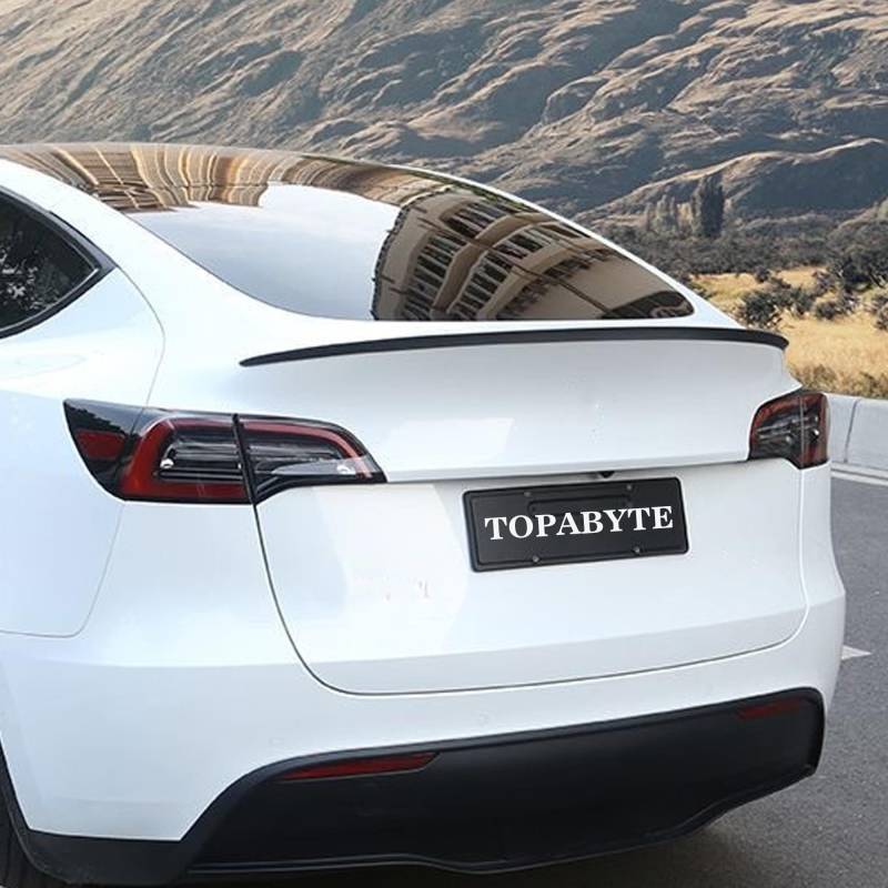 TOPABYTE Real Carbonfaser Spoiler für Tesla Model YHecklippenstamm Matt Spoiler Schwanzspoiler Flügel Leistung für Tesla Model Y 2020-2024 (Matte Kohlefaser) von TOPABYTE