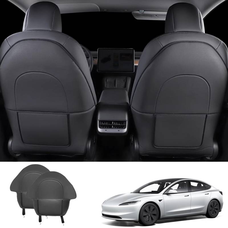 TOPABYTE Schutzbezug für Tesla Model 3 und Model Y Rücksitze Trittschutz Trittmatten für Kinder seat Kick Protector Sitzschoner Kindersitz Rückenlehne Sitzbezug vorne Tritt Protektoren von TOPABYTE