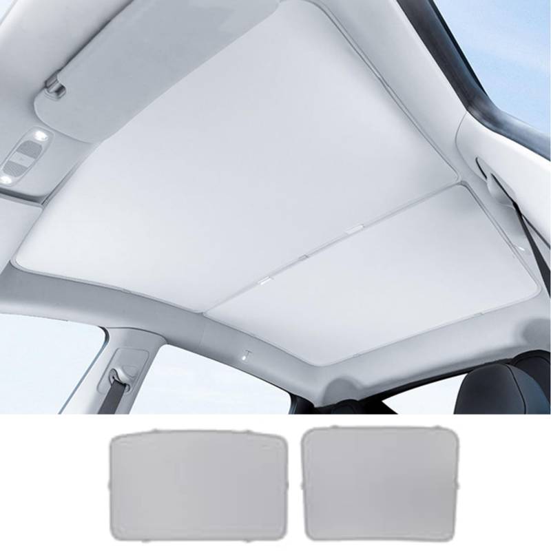 TOPABYTE Sonnenschutz Dach für Tesla Model Y Juniper 2025 Upgrade Sunshade Roof Autoglas Schiebedach Sonnenblenden Wärmedämmende Abdeckung Dachfenster UV-Schutz, Beige von TOPABYTE