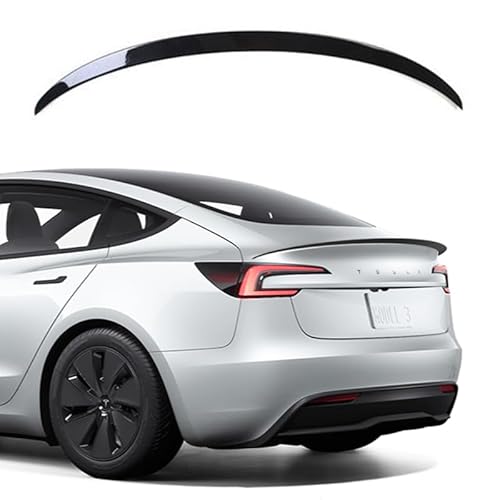 TOPABYTE Spoiler Original für Tesla Model 3 Highland 2024 Refreshed Heckspoiler Flügellippe Rear Spoiler Wings Tail Rear Trunk Lip für Tesla Model 3 Highland Zubehör ABS (Glänzend Schwarz) von TOPABYTE