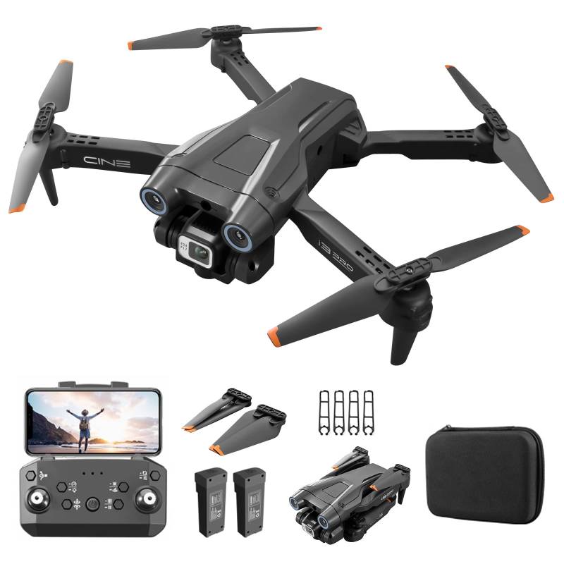 Faltbare Drohne mit 4K HD Dual Kamera für Kinder und Erwachsene - RC Quadcopter Drohnen mit intelligenter Hindernisvermeidung, Höhenhaltung, Ein-Tasten-Start, Spielzeug Geschenke für Anfänger(Black) von TOPCHANCES