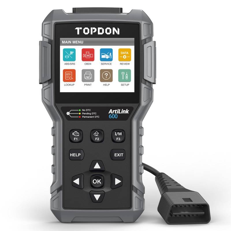 Topdon ArtiLink600 OBD2 Diagnosegerät, Code-Leser mit ABS/SRS-Diagnose, Aktiver Test, Öl/SAS/BMS-Reset, volle OBD2-Funktionen von TOPDON