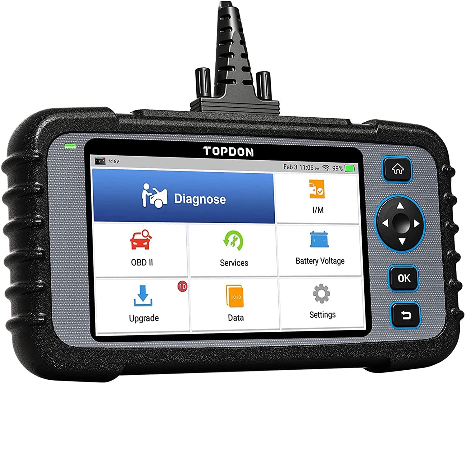 TOPDON OBD2 Diagnosegerät ArtiDiag600 4 Systemdiagnosen (Motor/SRS/ABS/Getriebe)& 8 Servicefunktionen (Öl-Reset/EPB/SAS/TPMS/Drosselklappe regulieren) Free Software-Upgrade Auto Vin von TOPDON