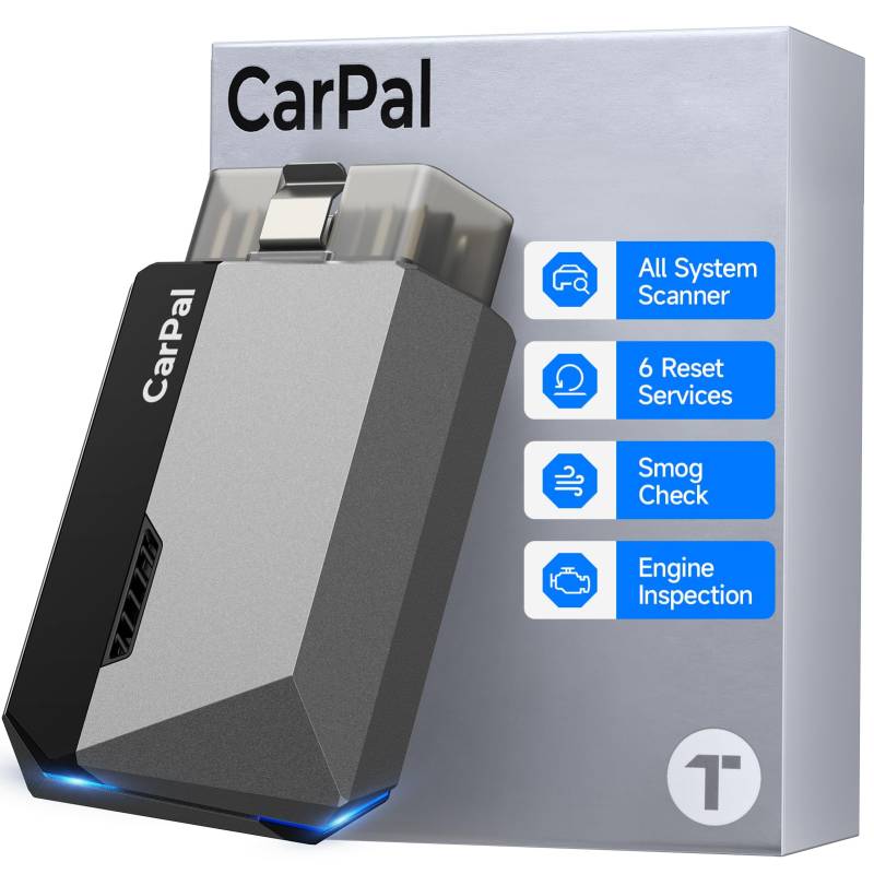 TOPDON OBD2 diagnosegerät Auto Carpal-A, OBD2 Bluetooth 5.0 Adapter für iOS & Android mit Vollständige Systemdiagnose und 6 Servicefunktionen, All Software 1 Jahr Gratis von TOPDON