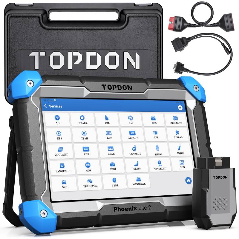 TOPDON Phoenix Lite 2 OBD2 Diagnosegerät,Online ECU-Codierung,34+ Wartungsservice Funktionen,Leitfadenfunktion,OE-Ebene Alle Systemdiagnosen,Zwei-Wege-Steuerung von TOPDON