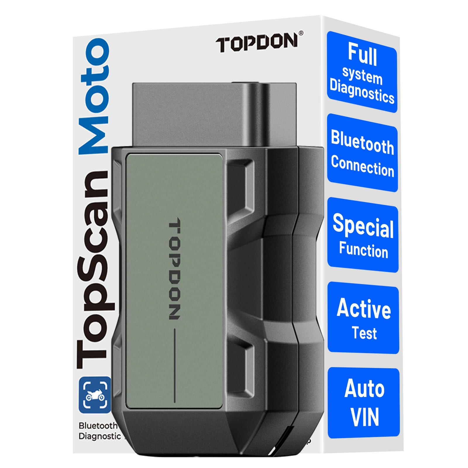 TOPDON TOPSCAN MOTO Motorrad OBD2 Scanner Diagnosegerät Bluetooth Wireless Motorrad Diagnosegerät für BMW, Ducati, Harley-Davidson - Umfassender Motorrad-Codeleser mit AutoVIN von TOPDON