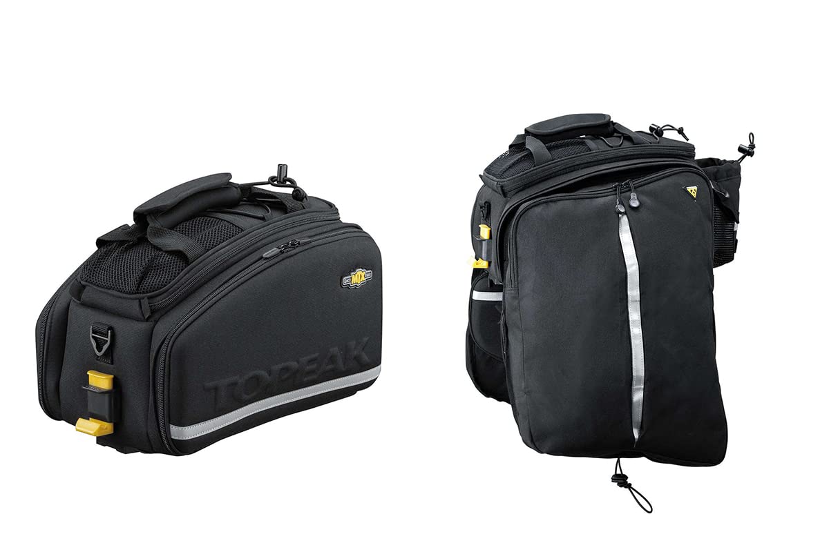 Topeak MTX 2.0 TrunkBag EXP wasserdichte Fahrradtasche mit erweiterbaren Gepäckseiten, kompatibel mit Allen MTX QuickTrack 2.0 Gepäckträgern, schwarz von TOPEAK