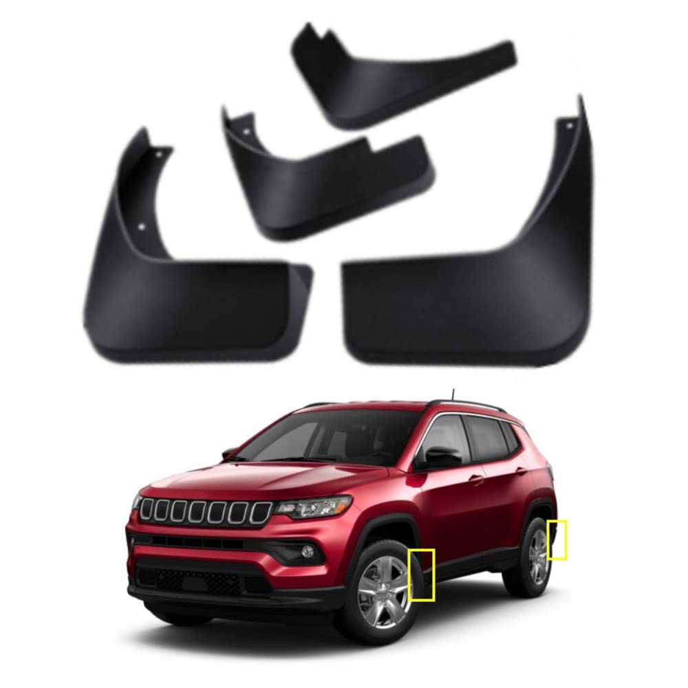 TOPGRIL Schmutzfänger-Set für Jeep Compass 2017–2021, Schmutz-Spritzschutz, vorne und hinten, 4-teiliges Set von TOPGRIL