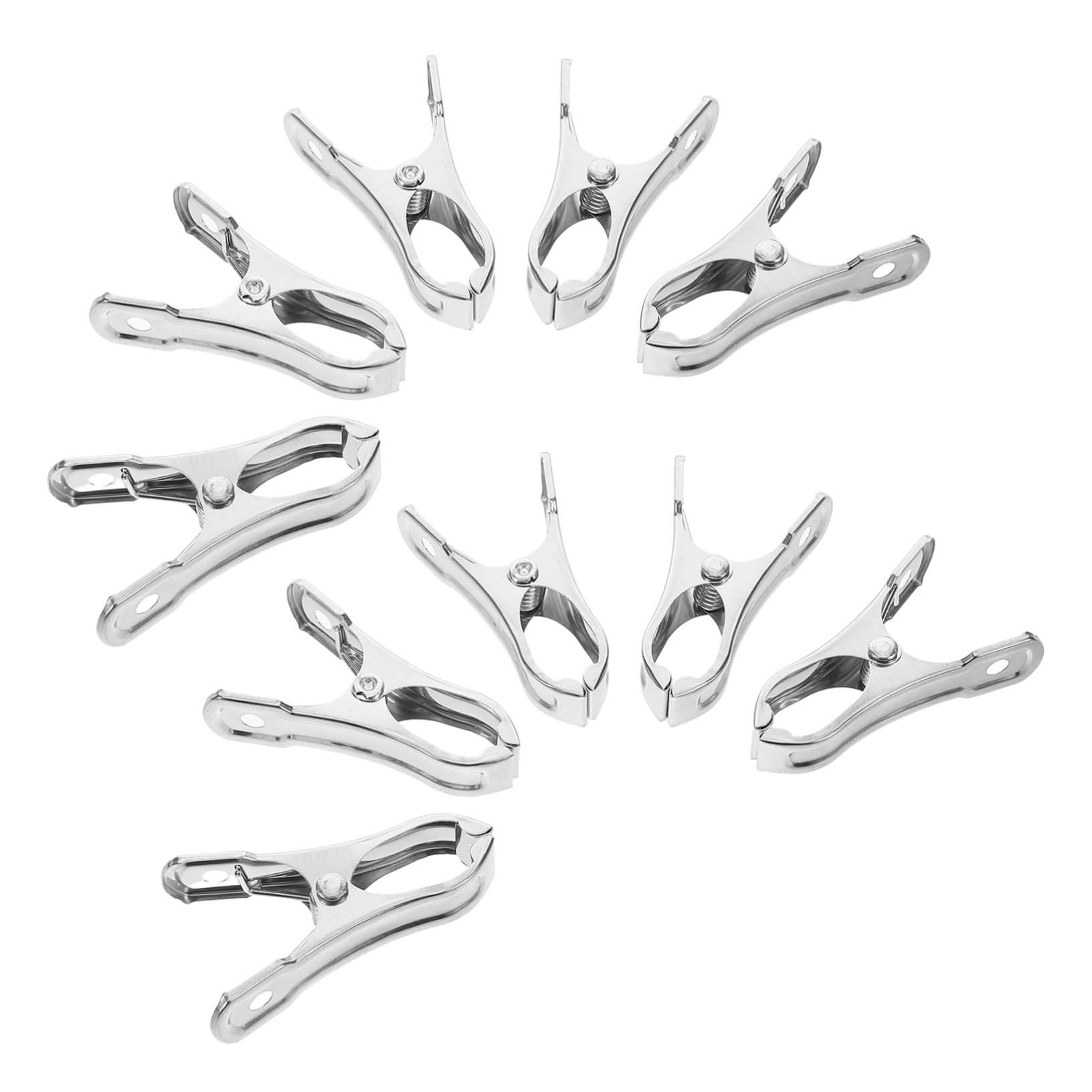 TOPPERFUN 10 Stück Edelstahlclip Handtuch Clips für Handtücher Wäscheklammern zum Basteln Clips zum Aufhängen handtuchklammern Taschenclips aus Edelstahl Rostfreier Stahl Silver von TOPPERFUN