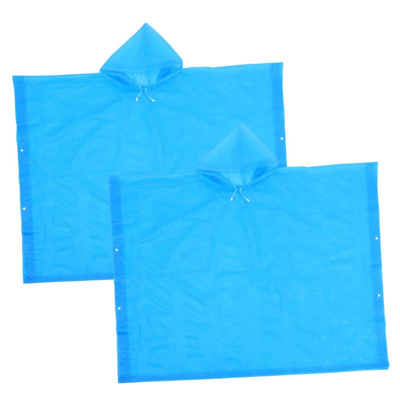 TOPPERFUN 2 Stk Regenmantel mit Kapuze für Erwachsene Wasserdicht Roller Atmungsaktiv wiederverwendbar Jacken Outdoor-Regenponcho Regenponcho für Erwachsene Ponchos für Erwachsene Eva Blue von TOPPERFUN