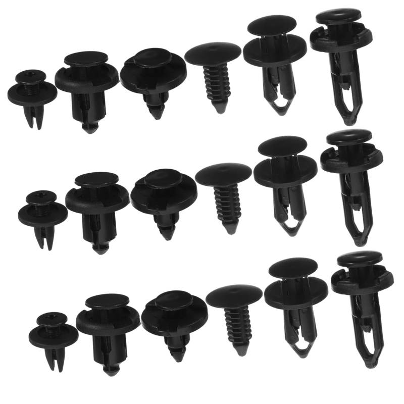 TOPPERFUN 200st Kotflügelclip Schrauben Autotürclip Autoscooter Stoßstangen Auto Erfrischer Du Klipst Verschluss Lückenfüller Für Autositze Bremssattel Werkzeug Heckklappenklemme Black Nylon von TOPPERFUN