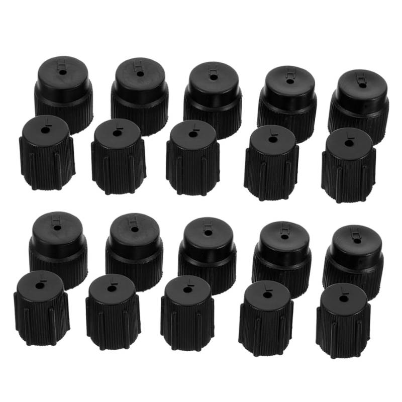 TOPPERFUN 20pcs Reparatur Einer Autoklimaanlage System Adapter Auslauf Ventil Automobil Conditioner Luft Kann Vakuum Kompressor Klimaanlage Tragbar Ac-Kappen Abs-Kunststoff Black von TOPPERFUN