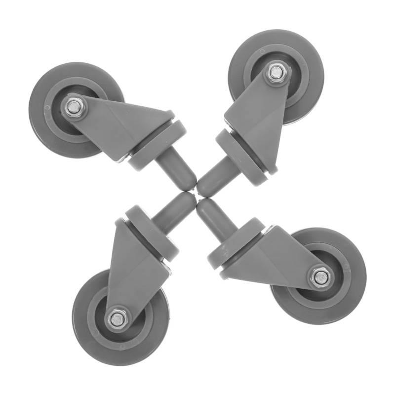 TOPPERFUN 4 Stück Mopp-eimerrollen Rollende Hockerräder Mülltonnenräder Tauschen Garagentorräder Tauschen Lenkrollen Mit Stieleinfädler Gewinderollen Drahtregalräder Grey Rostfreier Stahl von TOPPERFUN