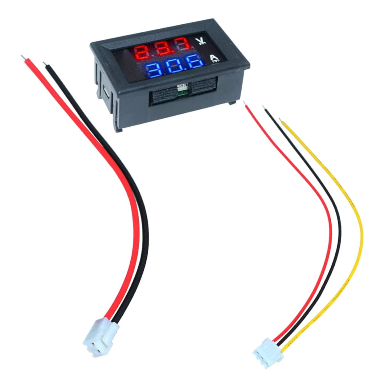 TOPPERFUN Digitales Voltmeter Amperemeter Dc Spannungsmessgerät Mit Dual Display Für Auto Und Elektromobil Zufällige Kabelfarbe von TOPPERFUN