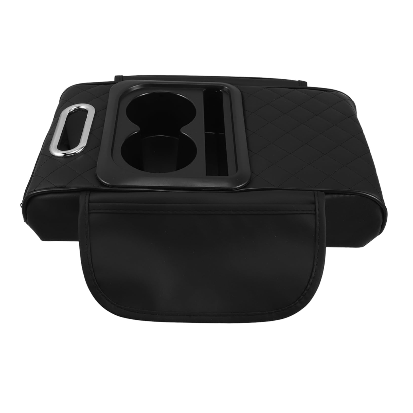 TOPPERFUN Kasten Auto-Armlehnenbox-Matte Multifunktionale Armlehne Getränkehalter Auto Organisator für Auto Auto-Mittelkonsolendekoration Universelles Auto-Armlehnen-Erhöhungskissen Pu Black von TOPPERFUN