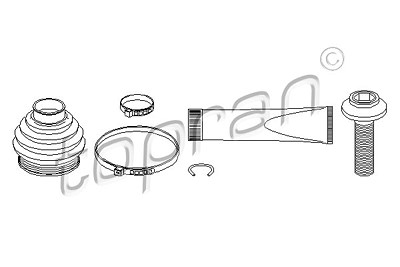 Topran Faltenbalgsatz, Antriebswelle [Hersteller-Nr. 113007] für Audi von TOPRAN