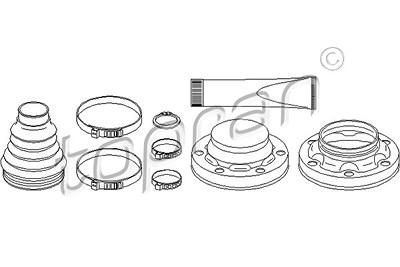Topran Faltenbalgsatz, Antriebswelle [Hersteller-Nr. 111671] für Audi, Porsche, VW von TOPRAN