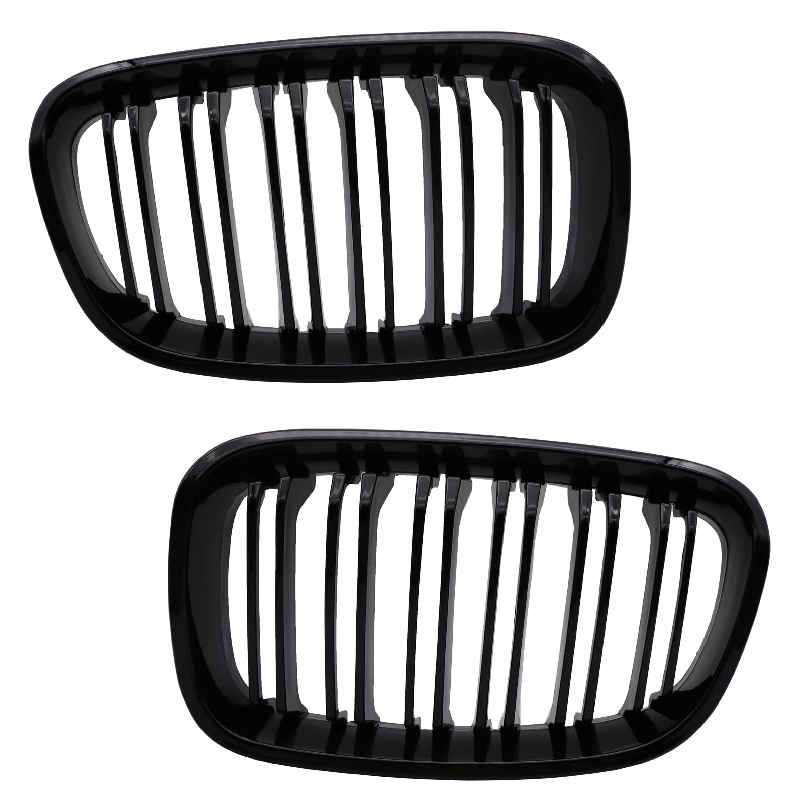 TOPTHAN Front Nieren Kühlergrill Gitter Passend für BMW 1 Series F20 F21 2011 2012 2013 2014 NIERE Schwarz Glanz Kühler Front Doppel Rippen Grill Links Rechts von TOPTHAN