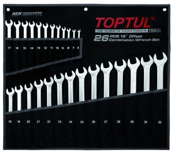 TOPTUL Ring- / Gabelschlüsselsatz GPAA2602 von TOPTUL