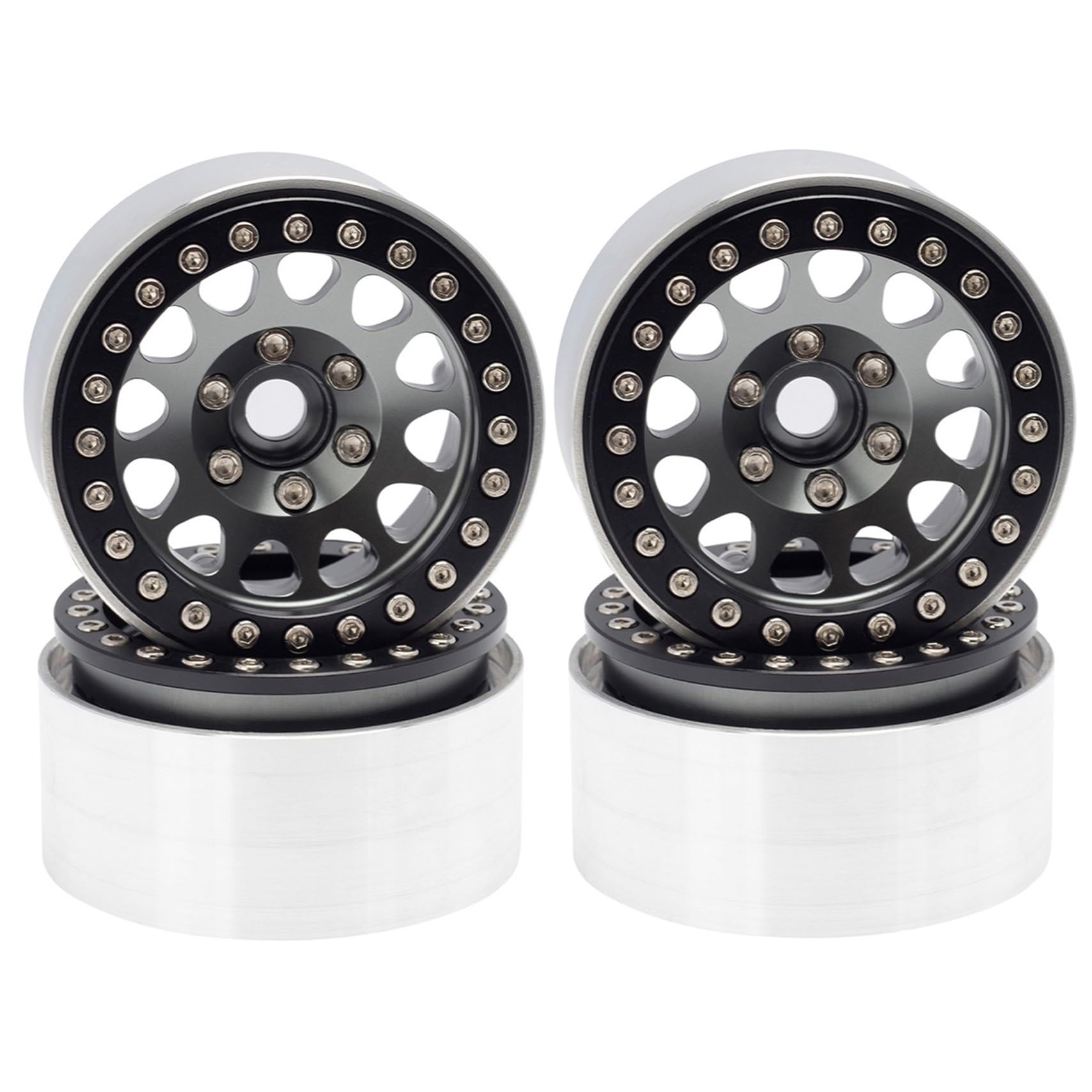 TOQPCZA Für Axial Für SCX10 Für Traxxas Für TRX4 Für D90 Für Gen8 Upgrade 1/10 RC 4 Stücke Metall 1,9 "beadlock Felge Radnabe RC Autoteile(Gray) von TOQPCZA