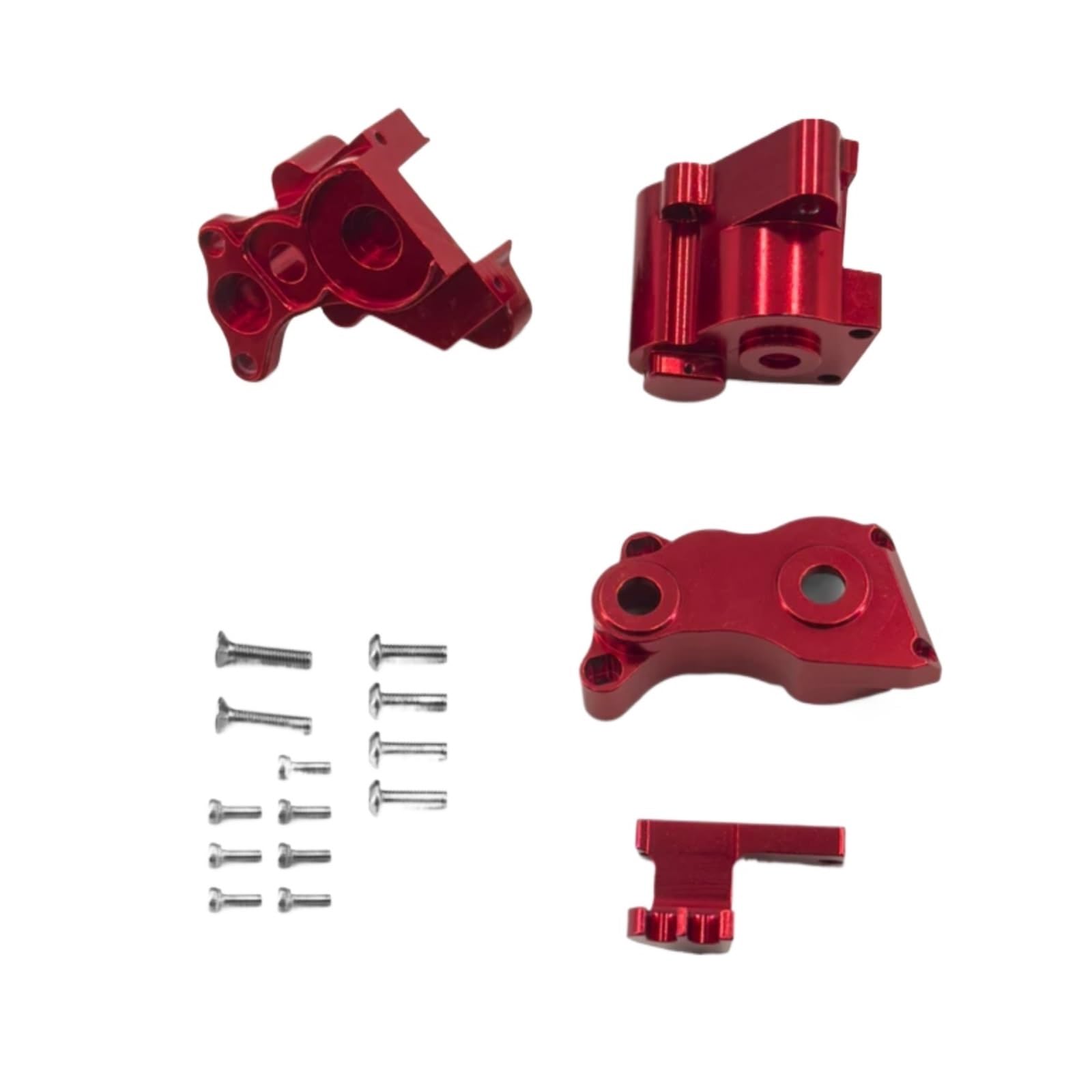 TOQPCZA Für Axial Für Scx10 Pro Upgrade Teile 1/10 Skala Aluminium Getriebe Gehäuse Abdeckung Metall Für Fernbedienung Rc Crawler Auto Zubehör RC Autoteile(Red) von TOQPCZA