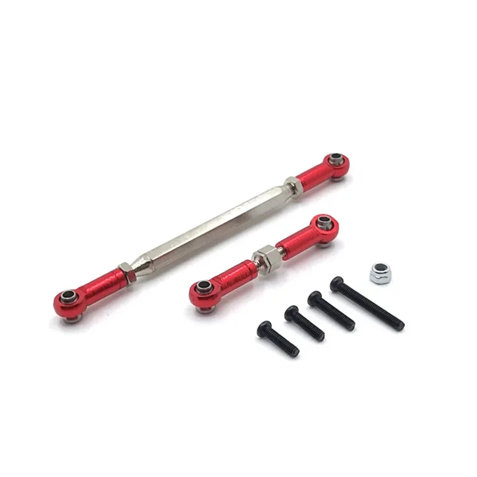 TOQPCZA Für MN Für D90 Für D99 Für MN-90 Für FJ-45 1/12 RC Auto Crawler Metall Einstellbare Stee Linkage Servo Link Zugstange Spannschloss RC Autoteile(Red) von TOQPCZA