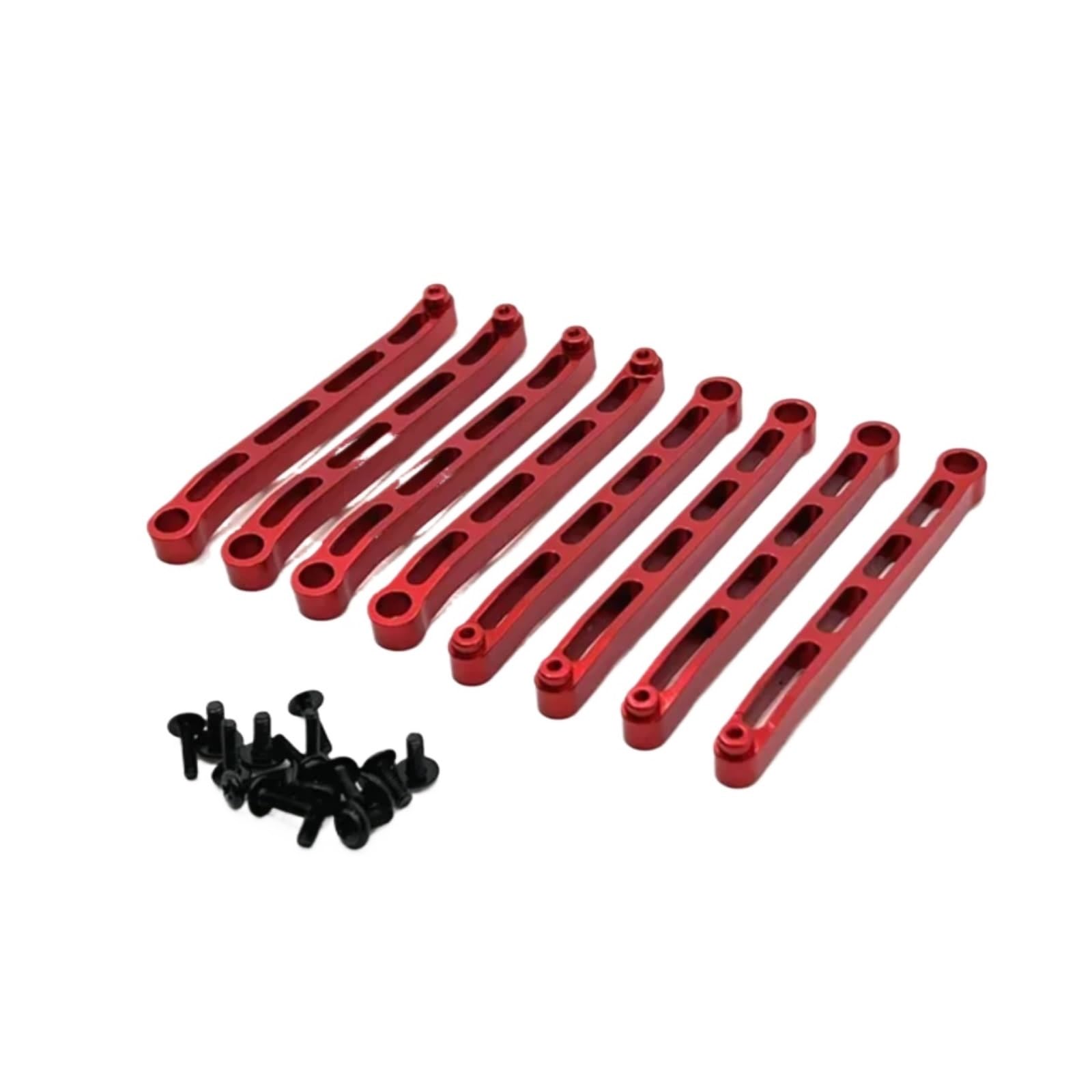 TOQPCZA Für MN78 Für MN168 Metall Für Chassis Upgrades Teile Zubehör 1/12 Links Zugstange Spurstange Set RC Auto Upgrades Teile Zubehör RC Autoteile(Red) von TOQPCZA