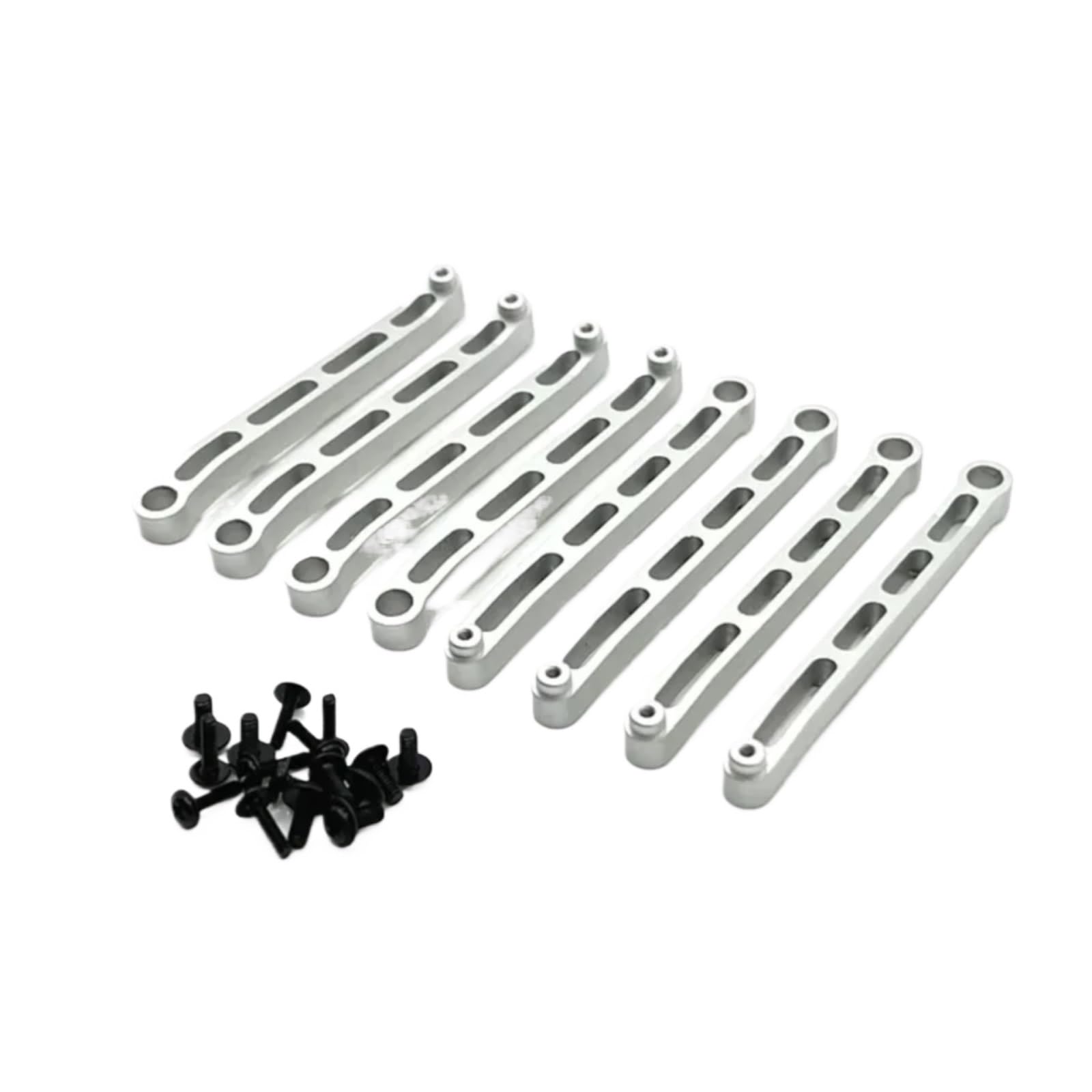 TOQPCZA Für MN78 Für MN168 Metall Für Chassis Upgrades Teile Zubehör 1/12 Links Zugstange Spurstange Set RC Auto Upgrades Teile Zubehör RC Autoteile(Silver) von TOQPCZA